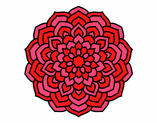 Dibujo Mandala pétalos de flor pintado por marianacad