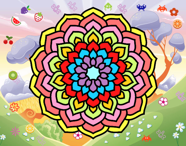 Dibujo Mandala pétalos de flor pintado por rodrigoNG
