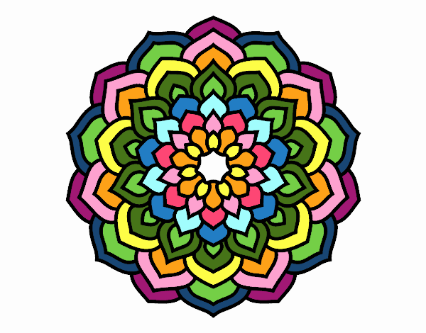 Dibujo Mandala pétalos de flor pintado por RoseIlusen