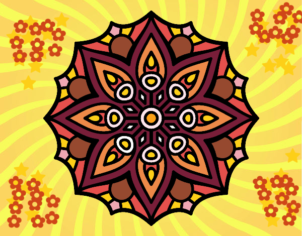 Dibujo Mandala simetría sencilla pintado por LOLO1961