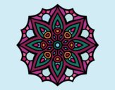 Dibujo Mandala simetría sencilla pintado por Devi