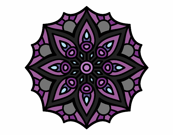 Dibujo Mandala simetría sencilla pintado por Vucky