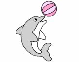 Dibujo Delfín jugando con una pelota pintado por rossie