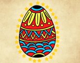 Dibujo Huevo de Pascua con decorado estampado pintado por aridane