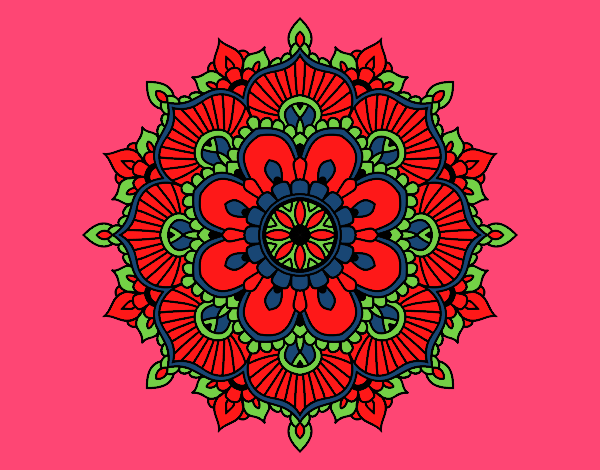 Dibujo Mandala destello floral pintado por amalia