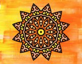 Dibujo Mandala estrella pintado por estrellado