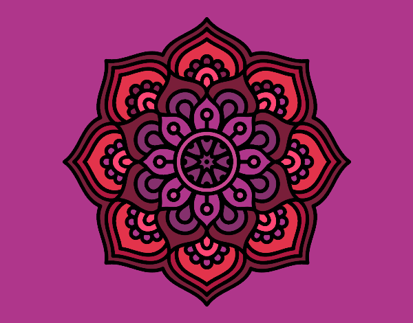 Dibujo Mandala flor de la concentración pintado por amalia