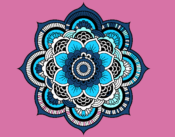 Dibujo Mandala flor oriental pintado por macri