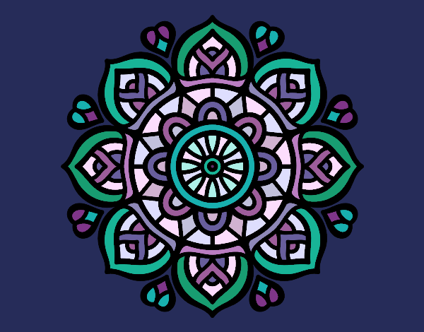 Dibujo Mandala para la concentración mental pintado por queyla