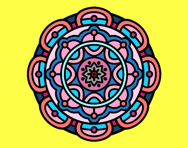 Dibujo Mandala para la relajación mental pintado por 2AMARILLO4