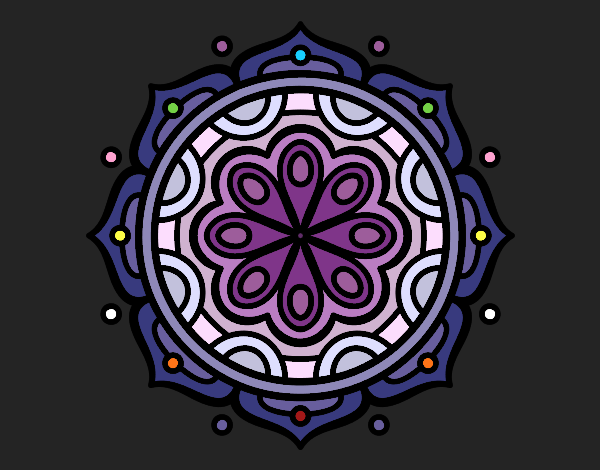 Dibujo Mandala para meditar pintado por queyla