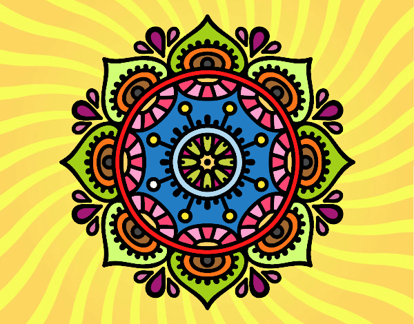 Dibujo Mandala para relajarse pintado por aguagrande