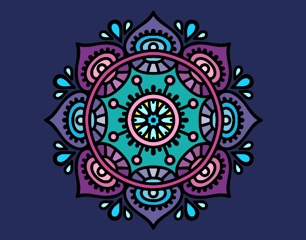 Dibujo Mandala para relajarse pintado por queyla