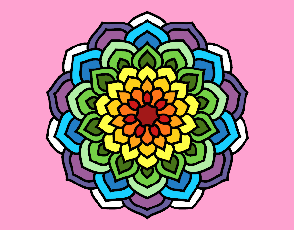 Dibujo Mandala pétalos de flor pintado por queyla