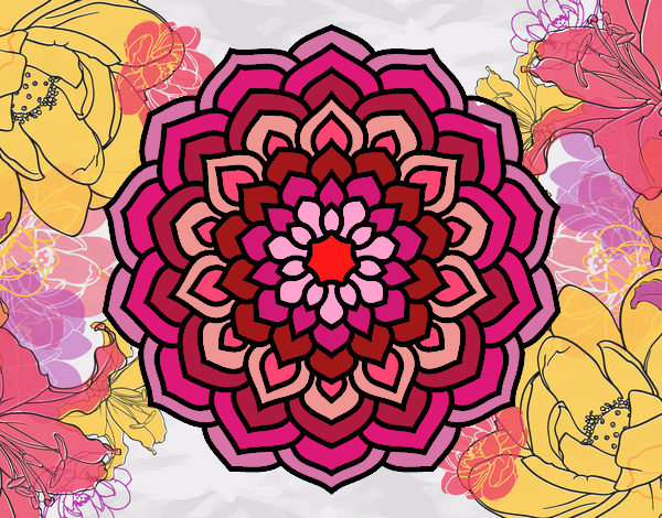 Dibujo Mandala pétalos de flor pintado por nathan2014