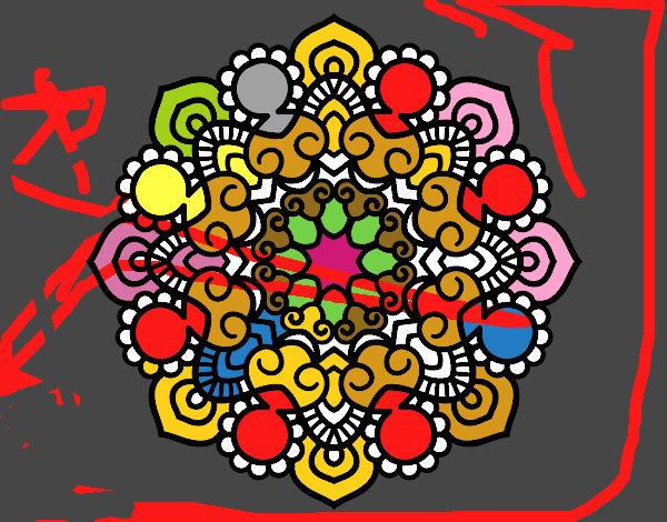 Dibujo Mandala reunión pintado por taniamassi