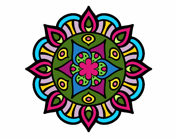 Dibujo Mandala vida vegetal pintado por silvilchez