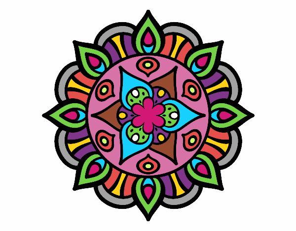 Dibujo Mandala vida vegetal pintado por laurish