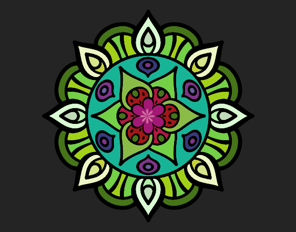 Dibujo Mandala vida vegetal pintado por queyla