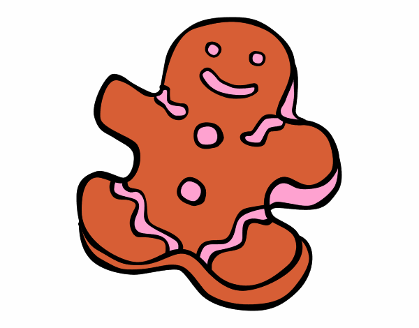Dibujo Muñeco de galleta pintado por rossie