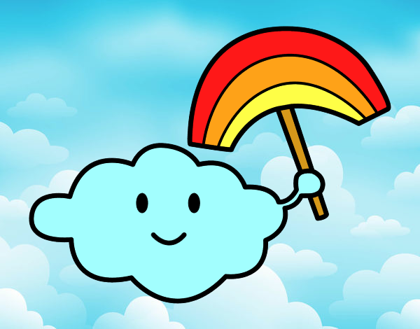 Dibujo de Nube con arcoiris pintado por en Dibujos.net el día 02-04-16