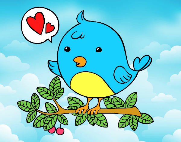 Dibujo Pájaro de Twitter pintado por Cousin
