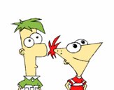 Dibujo Phineas y Ferb pintado por yord