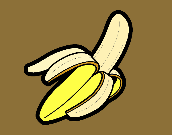 Dibujo Plátano pintado por verdades
