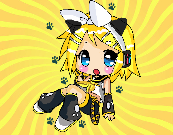 Dibujo Rin Kagamine pintado por numichan