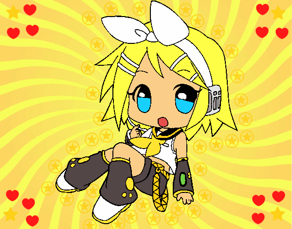 Dibujo Rin Kagamine pintado por princesa21