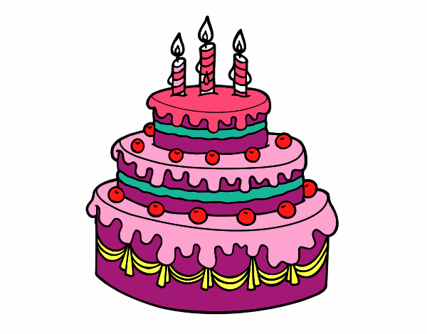 Dibujo Tarta de cumpleaños pintado por ignasia