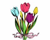 Dibujo Tulipanes con lazo pintado por carsuria