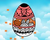 Dibujo Huevo de Pascua estampado floral pintado por More2019