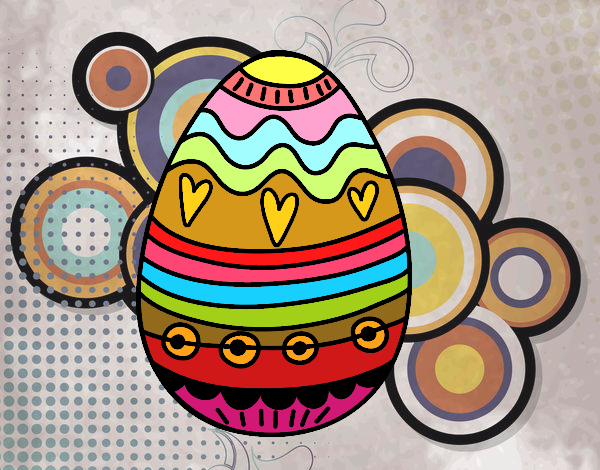 Dibujo Huevo de Pascua para decorar pintado por laflacadh