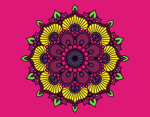 Dibujo Mandala destello floral pintado por amalia