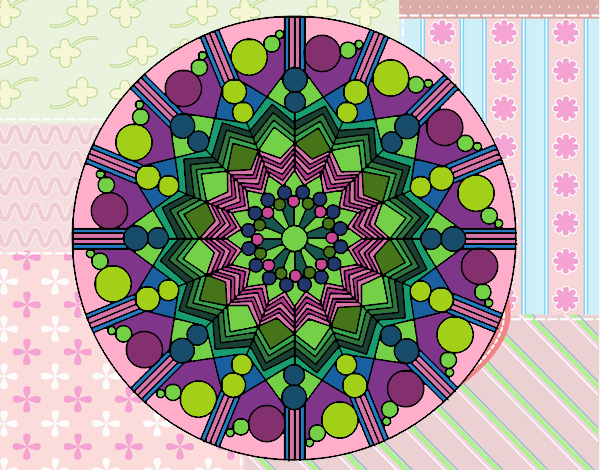 Dibujo Mandala flor con círculos pintado por pierrot43