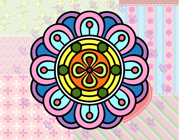 Dibujo Mandala flor creativa pintado por More2019
