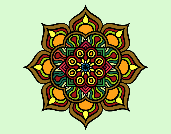 Dibujo Mandala flor de fuego pintado por MATUSA