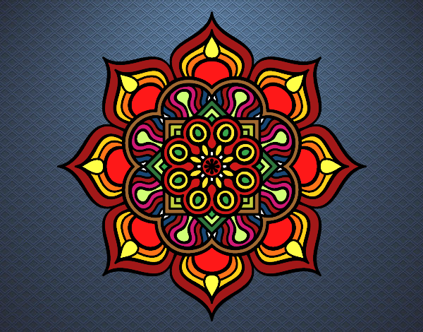 Dibujo Mandala flor de fuego pintado por MATUSA