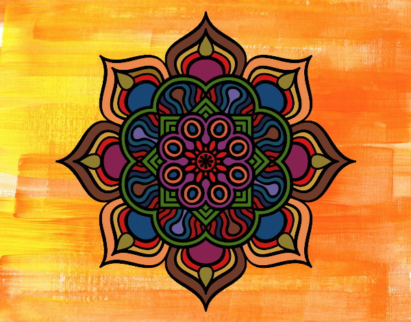 Dibujo Mandala flor de fuego pintado por pierrot43