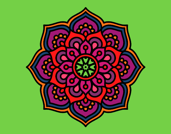 Dibujo Mandala flor de la concentración pintado por amalia