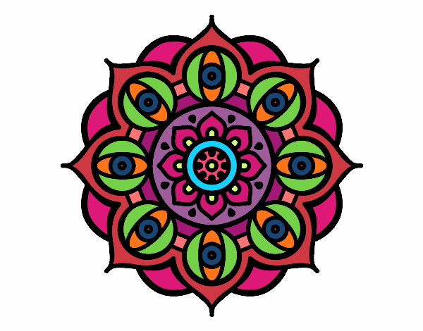 Dibujo Mandala ojos abiertos pintado por MATUSA