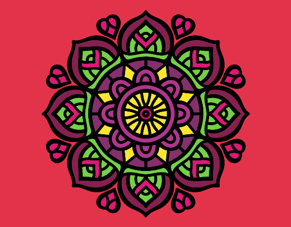 Dibujo Mandala para la concentración mental pintado por amalia