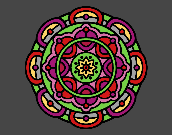 Dibujo Mandala para la relajación mental pintado por blanca