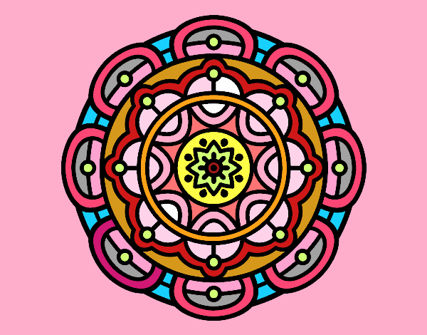 Dibujo Mandala para la relajación mental pintado por Marjorie3