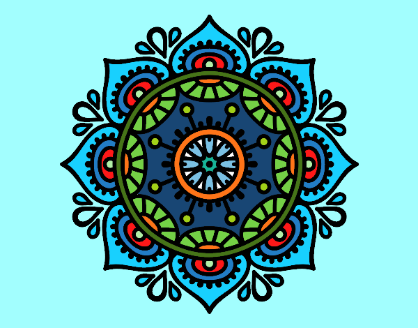 Dibujo Mandala para relajarse pintado por enylu