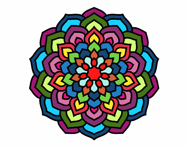 Dibujo Mandala pétalos de flor pintado por MATUSA