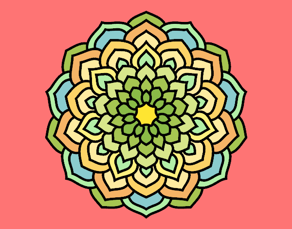 Dibujo Mandala pétalos de flor pintado por Marjorie3