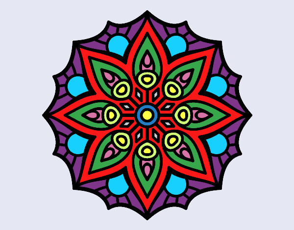 Dibujo Mandala simetría sencilla pintado por AZUL5