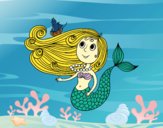 Dibujo Sirena con barquito pintado por Julieta10
